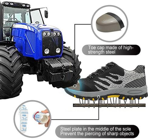 Steel Toe Shoes for Men Lightweight Comfortable Work Shoes Women Puncture Proof Safety Sneakers for Industrial Construction in Kuwait