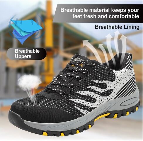 Steel Toe Shoes for Men Lightweight Comfortable Work Shoes Women Puncture Proof Safety Sneakers for Industrial Construction in Kuwait