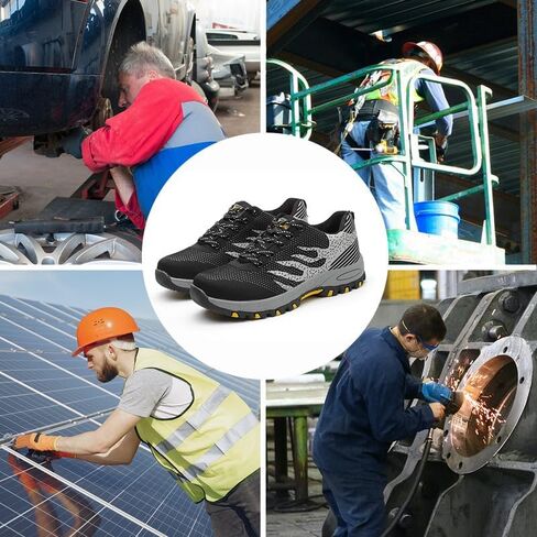 Steel Toe Shoes for Men Lightweight Comfortable Work Shoes Women Puncture Proof Safety Sneakers for Industrial Construction in Kuwait