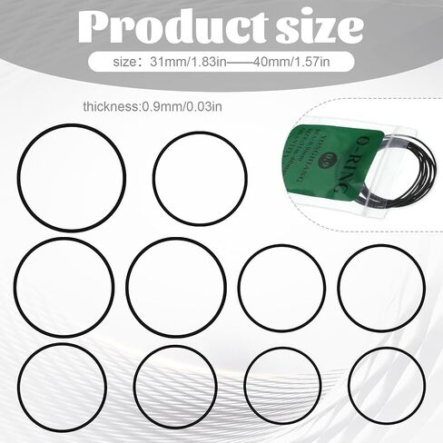 10 Pcs 0.9mm Waterproof O Ring Watch Gasket | Rubber Watch Seal Washers Watch Repair Tools for Watches Back Cover in Kuwait