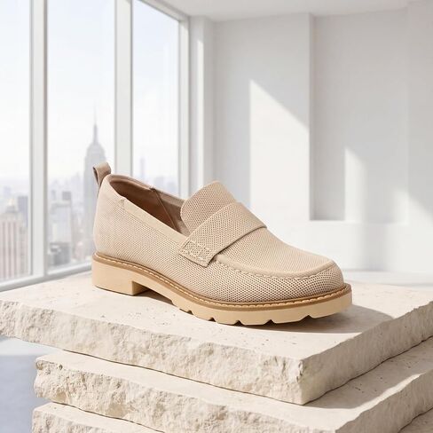 Women’s Knit Loafer ZAMI, Breathable Slip-On, Lightweight Lug Sole, Cushioned Closed Toe Casual Shoe in Kuwait