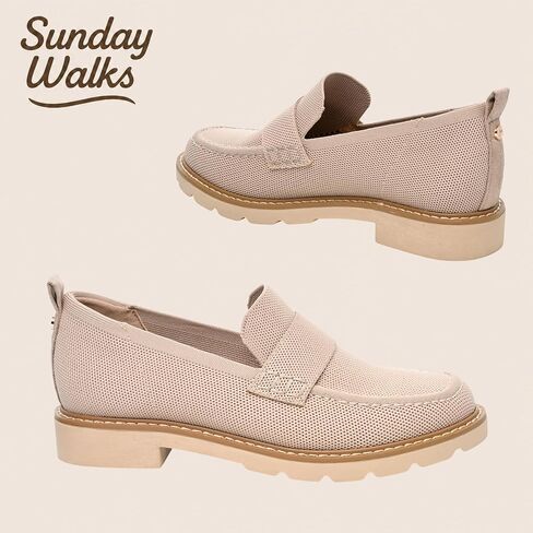 Women’s Knit Loafer ZAMI, Breathable Slip-On, Lightweight Lug Sole, Cushioned Closed Toe Casual Shoe in Kuwait