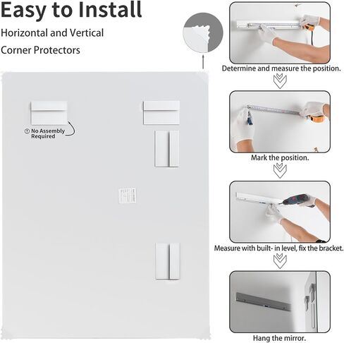 Mirrorons Beveled Mirror, Wall Mirror 18" x 24", Frameless Rectangle Bathroom Mirror with Beveled Edge, Hangs Horizontally or Vertically. Rounded Corner Tempered in Saudi Arabia