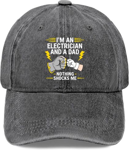 I'm an Electrician and A Dad Nothing Shock Me Hats for Womens Stylish Washed in Kuwait