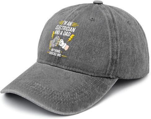 I'm an Electrician and A Dad Nothing Shock Me Hats for Womens Stylish Washed in Kuwait
