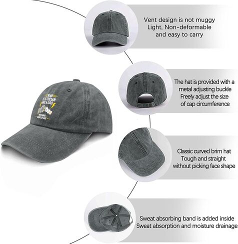 I'm an Electrician and A Dad Nothing Shock Me Hats for Womens Stylish Washed in Kuwait