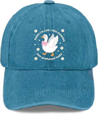 Sorry Im Late I was Avoiding Non-Preferred Tasks Hats for Men Trendy Washed in Kuwait