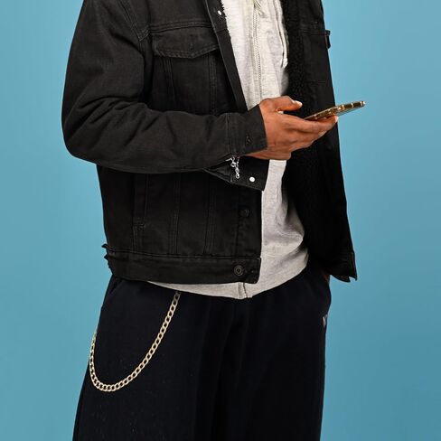 4 PCS Pants Pocket Chain Metal Jeans Trousers Decorative Chains Belt for Men Women to Hold Wallet Key Streetwear Hip Hop Punk Accessories (Gold + Silver) in Saudi Arabia