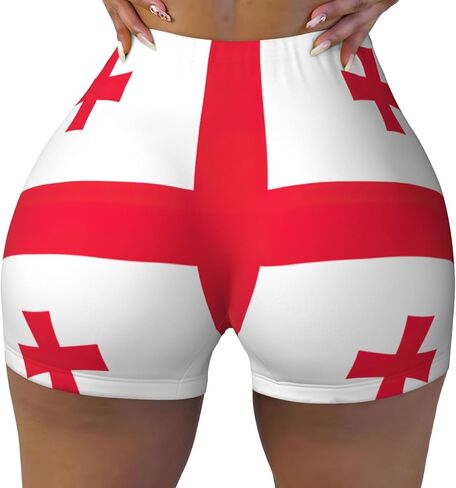 Flag of Kenya Print Elastic Workout Shorts for Women,Running Shorts,Perfect for Fitness and Daily Wear in Kuwait