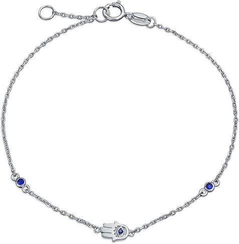 Bling Jewelry سوار سحر عين الشر - مطلي بالروديوم. فضة استرليني عيار 925 بسيطة CZ مع موسع in Kuwait