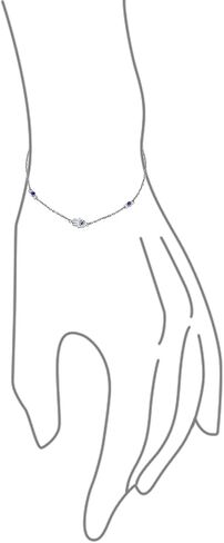 Bling Jewelry سوار سحر عين الشر - مطلي بالروديوم. فضة استرليني عيار 925 بسيطة CZ مع موسع in Kuwait
