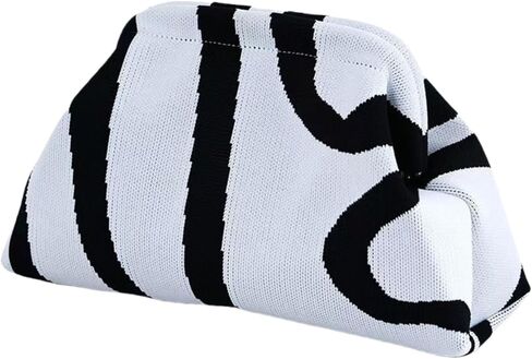 Women Clutch Purses,Summer Beach Woven Crochet Bag 2025,Evening Handbag Dumpling Striped Ruched Cloud Purse in Saudi Arabia