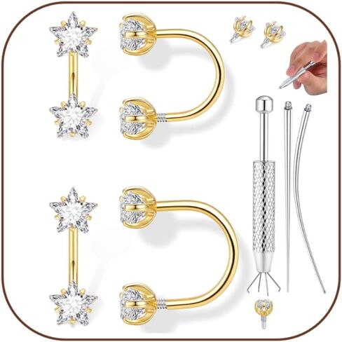 ORAZIO 18G Half Huggie Earrings Jacket Pack for Women Hypoallergenic Loop Hoop Backless Earring Stacks Set Small Cubic Zirconia Screwback Studs Jewelry Gifts for Women Men Trendy in Kuwait