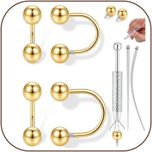 ORAZIO 18G Half Huggie Earrings Jacket Pack for Women Hypoallergenic Loop Hoop Backless Earring Stacks Set Small Cubic Zirconia Screwback Studs Jewelry Gifts for Women Men Trendy in Kuwait