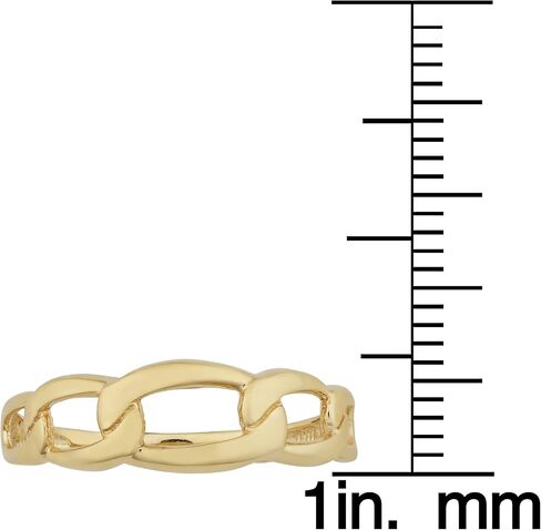 Kooljewelry Minimalist 10k Yellow Gold Polished Figaro Ring in Kuwait