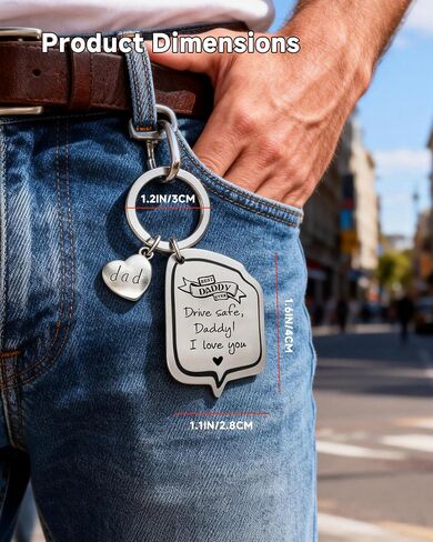 Father’s Day Gift for Dad, Drive Safe Daddy I Love You Keychain, Car Key Keepsake from Daughter Son Kids, Birthday Christmas Gift for Daddy Father (I Love You) in Kuwait