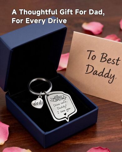 Father’s Day Gift for Dad, Drive Safe Daddy I Love You Keychain, Car Key Keepsake from Daughter Son Kids, Birthday Christmas Gift for Daddy Father (I Love You) in Kuwait