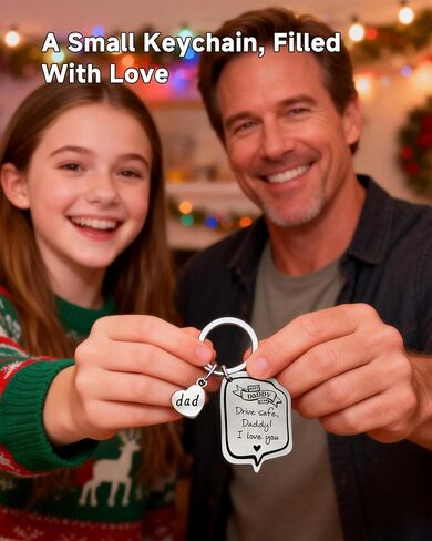 Father’s Day Gift for Dad, Drive Safe Daddy I Love You Keychain, Car Key Keepsake from Daughter Son Kids, Birthday Christmas Gift for Daddy Father (I Love You) in Kuwait