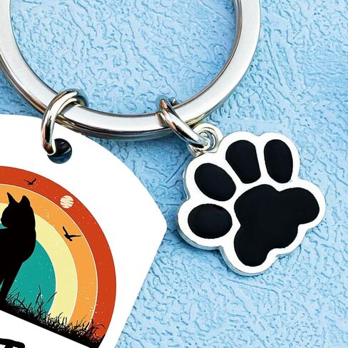 Cat Dad Fathers Day Gift Cat Dad Gifts for Men Cats Daddy Gifts for Men Catfather Keychain Accessories Birthday Gift Christmas Stocking Stuffers Presents for Father Black Cats Keychain in Kuwait