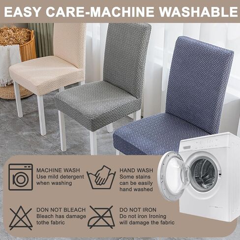 Dining Chair Covers Stretch Seat Covers for Dining Room Chairs Covers Set of 4 Kitchen Chair Slipcover for Home, Hotel, Banquet(Light Coffee,4Pcs-Large) in Kuwait