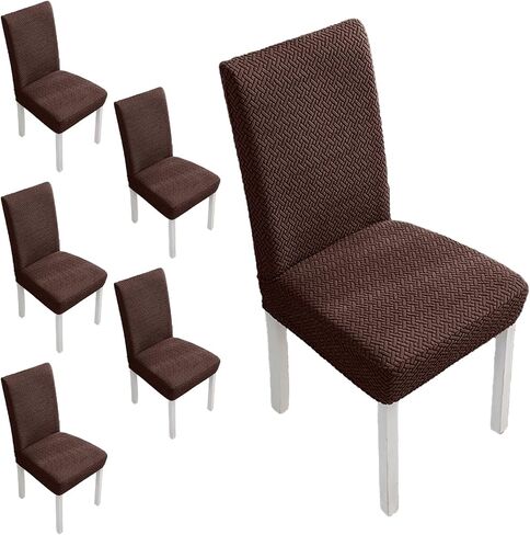 Dining Chair Covers Stretch Seat Covers for Dining Room Chairs Covers Set of 4 Kitchen Chair Slipcover for Home, Hotel, Banquet(Light Coffee,4Pcs-Large) in Kuwait