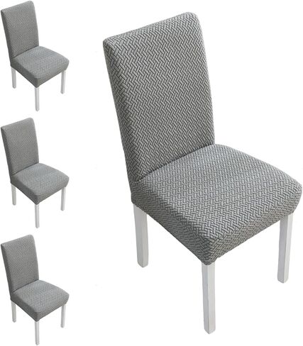 Dining Chair Covers Stretch Seat Covers for Dining Room Chairs Covers Set of 4 Kitchen Chair Slipcover for Home, Hotel, Banquet(Light Coffee,4Pcs-Large) in Kuwait