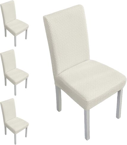 Dining Chair Covers Stretch Seat Covers for Dining Room Chairs Covers Set of 4 Kitchen Chair Slipcover for Home, Hotel, Banquet(Light Coffee,4Pcs-Large) in Kuwait
