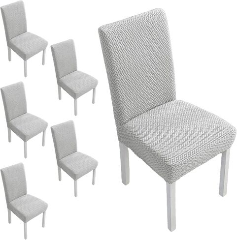 Dining Chair Covers Stretch Seat Covers for Dining Room Chairs Covers Set of 4 Kitchen Chair Slipcover for Home, Hotel, Banquet(Light Coffee,4Pcs-Large) in Kuwait