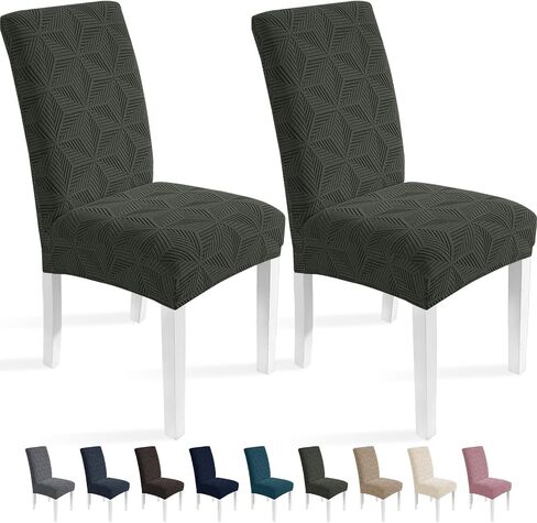 Dining Room Chair Covers Set of 6,Stretch Chair Covers Parson Chair Slipcovers Removable Washable Kitchen Chairs Seat Covers,Khaki in Saudi Arabia