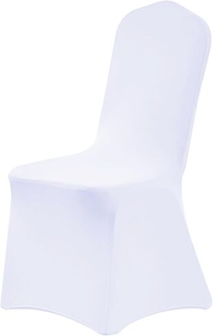 Asnomy Chair Covers Stretch Spandex Chair Covers Universal Fitted Chair Cover Protector for Wedding,Party,Dining and Banquet（White, 100 PCS in Saudi Arabia