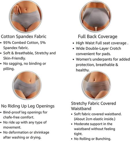 Women's double-layer underwear, 95% cotton, comfortable and close-fitting, move however you want. in Saudi Arabia