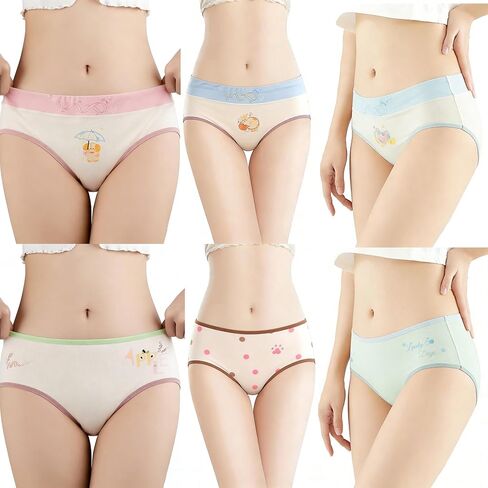 Teen Girls Panties 8 Pack, Breathable Briefs for Big Girls Ages 7-14, Tagless Underwear with Cute Prints in Saudi Arabia