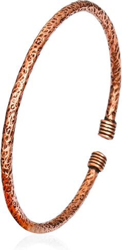 Handmade Pure Copper Cuff Bracelet, Adjustable Textured Bangle Kada, Traditional Indian Design in Saudi Arabia