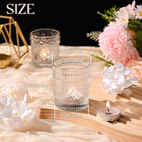 12 حزمة من حوامل الشموع الشفافة، 3 أنماط حامل شموع Tealight لطاولة الزفاف المركزية، ديكور طاولة المنزل، عيد الميلاد، ديكور الحفلات، دش الزفاف in Kuwait