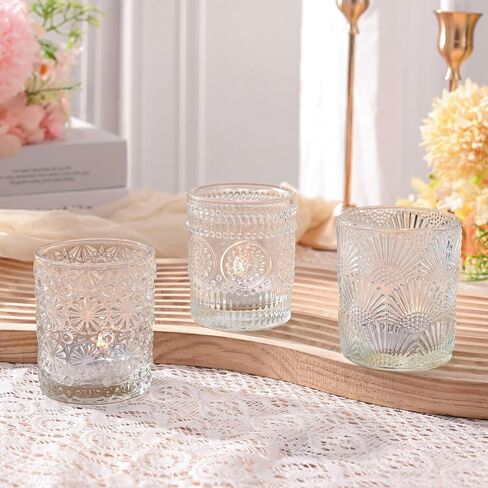 12 حزمة من حوامل الشموع الشفافة، 3 أنماط حامل شموع Tealight لطاولة الزفاف المركزية، ديكور طاولة المنزل، عيد الميلاد، ديكور الحفلات، دش الزفاف in Kuwait