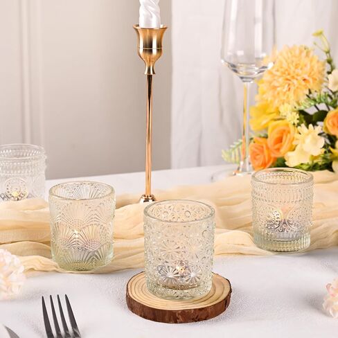 12 حزمة من حوامل الشموع الشفافة، 3 أنماط حامل شموع Tealight لطاولة الزفاف المركزية، ديكور طاولة المنزل، عيد الميلاد، ديكور الحفلات، دش الزفاف in Kuwait