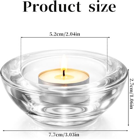 Tealight Holder 3" Clear Tealight Candle Holder Round Chunky Glass Tea Light Holders Small Candle Holders for Wedding Proposal, Spa in Saudi Arabia