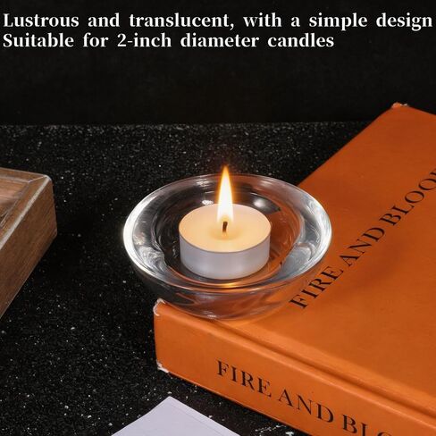 Tealight Holder 3" Clear Tealight Candle Holder Round Chunky Glass Tea Light Holders Small Candle Holders for Wedding Proposal, Spa in Saudi Arabia