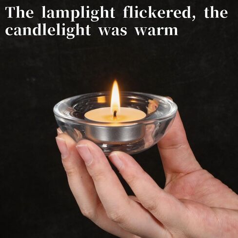 Tealight Holder 3" Clear Tealight Candle Holder Round Chunky Glass Tea Light Holders Small Candle Holders for Wedding Proposal, Spa in Saudi Arabia