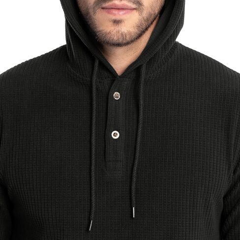 Wrangler Men's Fleece Pullover Henley Hoodie Sweatshirt in Kuwait