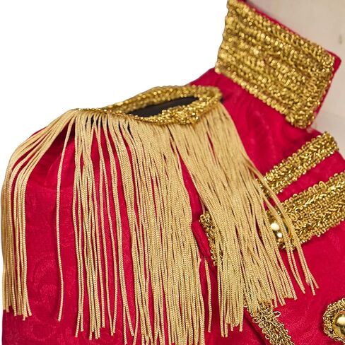Women's Circus Ringmaster Costume Jacket Coat Victorian Red Tassel Tailcoat Halloween Military Uniform in Saudi Arabia