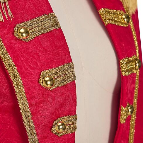 Women's Circus Ringmaster Costume Jacket Coat Victorian Red Tassel Tailcoat Halloween Military Uniform in Saudi Arabia