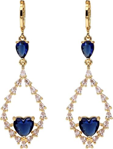 18K Gold Plated Flower Dangle Earrings for Women, Hypoallergenic Cubic Zirconia Earrings, Elegant CZ Drop Earrings, Statement Jewelry Gifts Party Fashion in Kuwait