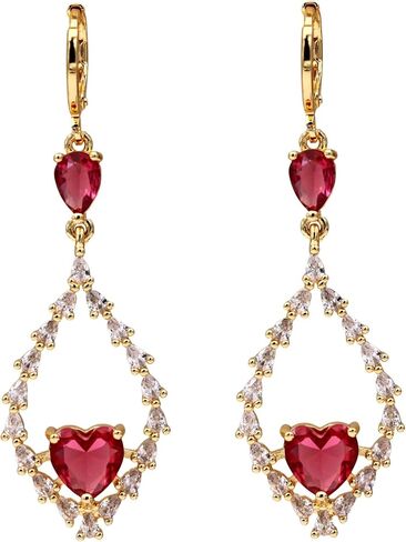 18K Gold Plated Flower Dangle Earrings for Women, Hypoallergenic Cubic Zirconia Earrings, Elegant CZ Drop Earrings, Statement Jewelry Gifts Party Fashion in Kuwait