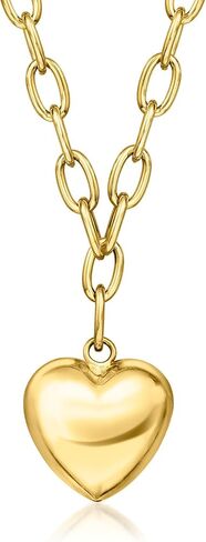 Ross-Simons Italian 14kt Yellow Gold-Plated Heart Cable-Chain Necklace. 18 inches in Kuwait