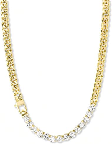 Chunky Gold Chain Necklaces for Women, Cuban Link Tennis Necklace Gold Plated with 14 Simulated Diamond CZ Thick Chain Luxury Jewelry for Women, Mom,Birthday in Kuwait