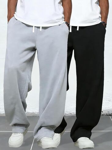 Men's Casual Pants, 1-Pack Classic Streetwear Trousers for Travel & Sport, Comfortable Machine Washable All-Season Wear in Kuwait