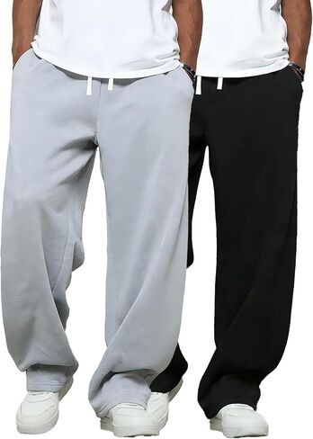 Men's Casual Pants, 1-Pack Classic Streetwear Trousers for Travel & Sport, Comfortable Machine Washable All-Season Wear in Kuwait
