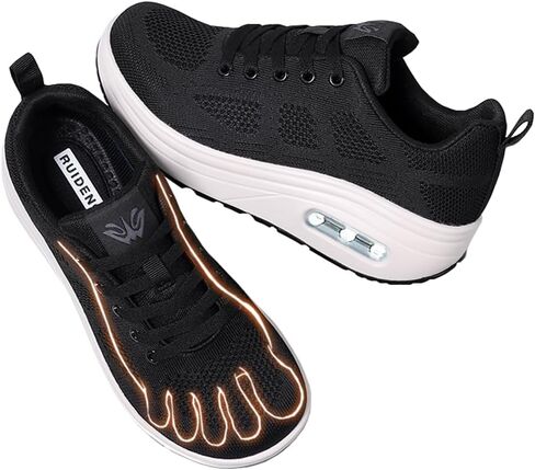 RUIDENG Women's Width Walking Shoes Wedge Cushion Running Tennis ActiveFloat Non-Slip Comfortable Breathable Sports Athletic Sneakers, Breathable，Workout, Gym, Fashion in Saudi Arabia