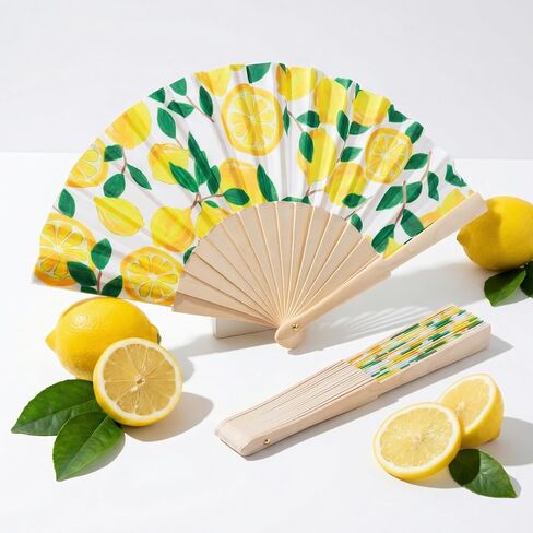 baotongle 2pcs اليد الليمون للطي المشجعين هدايا الزفاف للضيوف البحر الأبيض المتوسط ​​ورقة المشجعين الزفاف دش الزينة وصيفه الشرف هدية الصيف الشاطئ حفل زفاف لوازم in Kuwait